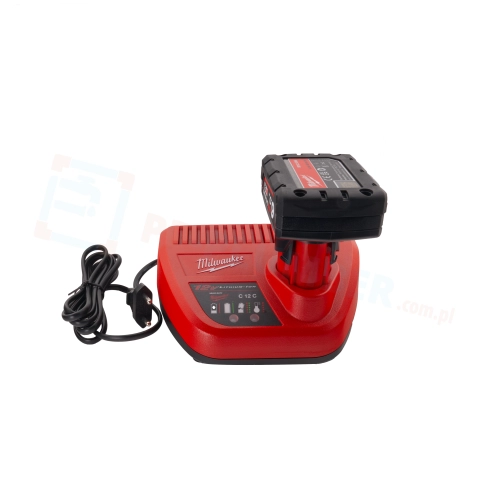Akumulatorowy zestaw do cięcia rur PP-R - MILWAUKEE C12 PPC-0, M12 B6 6Ah, M12 C12 C